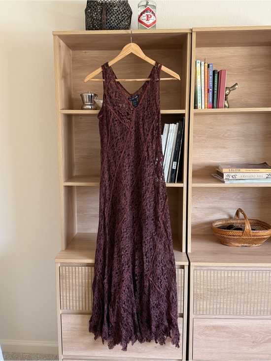 Vintage Dresses & Skirts - 90’s Brown Lace Dress